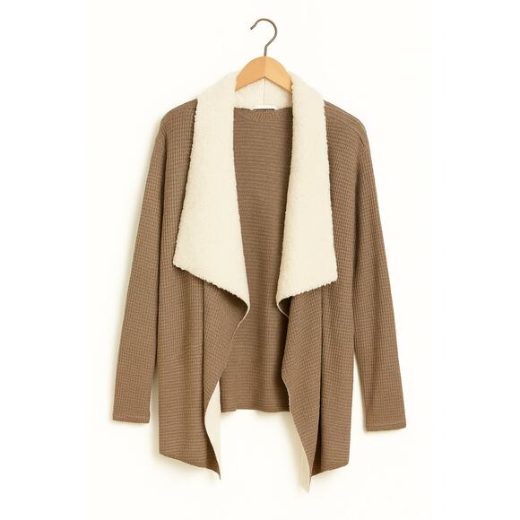 Jack by BB Dakota Faux Shearling Open Front Cardigan – Size Small - Picture 2 of 4